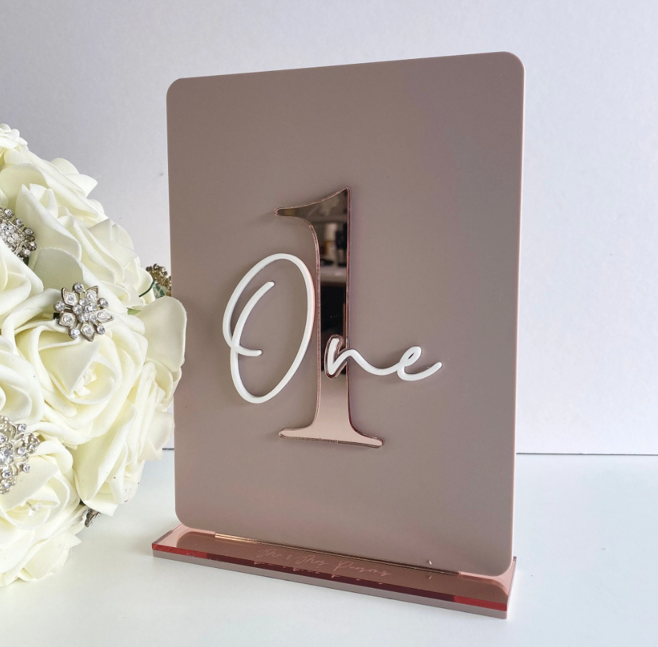 Decorative wedding table number