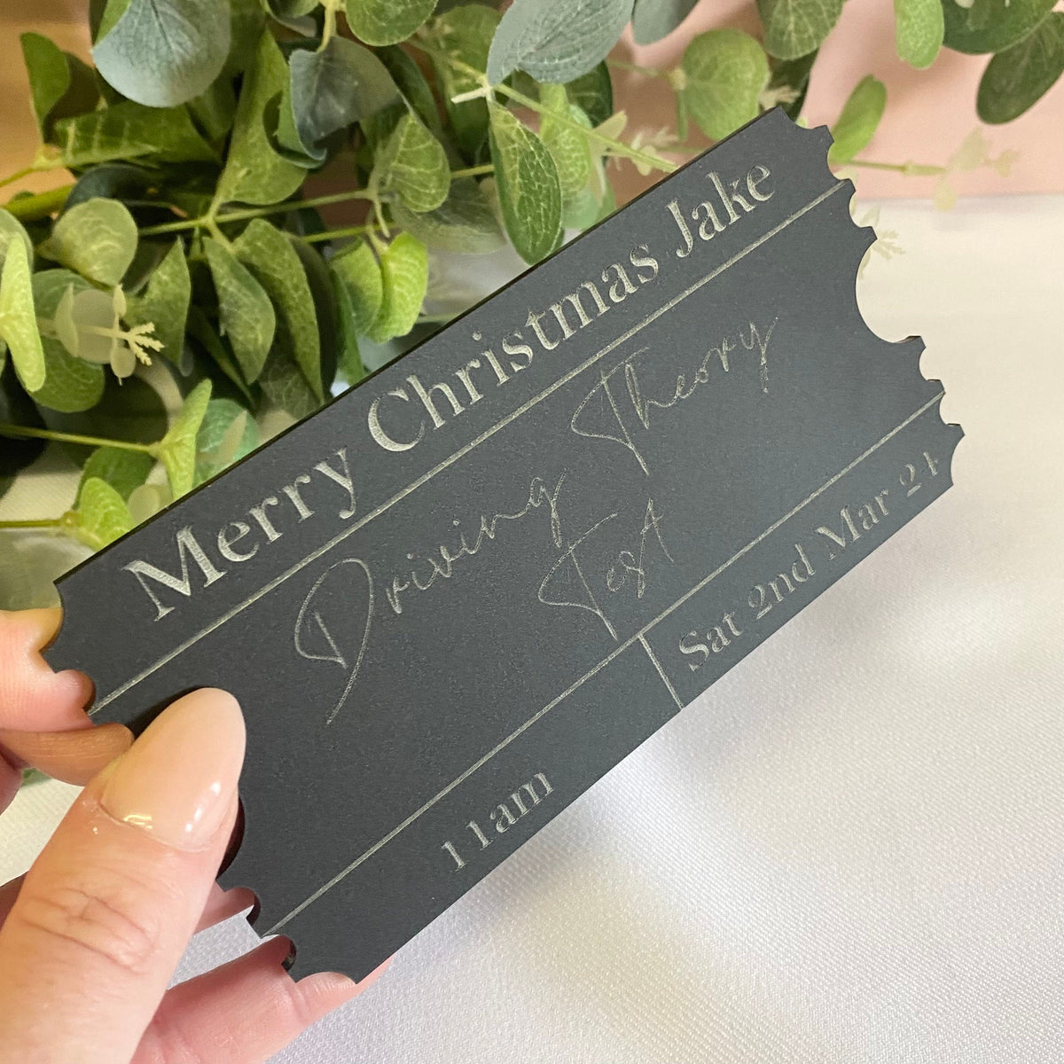 Personalised Acrylic Gift Voucher, Concert Ticket