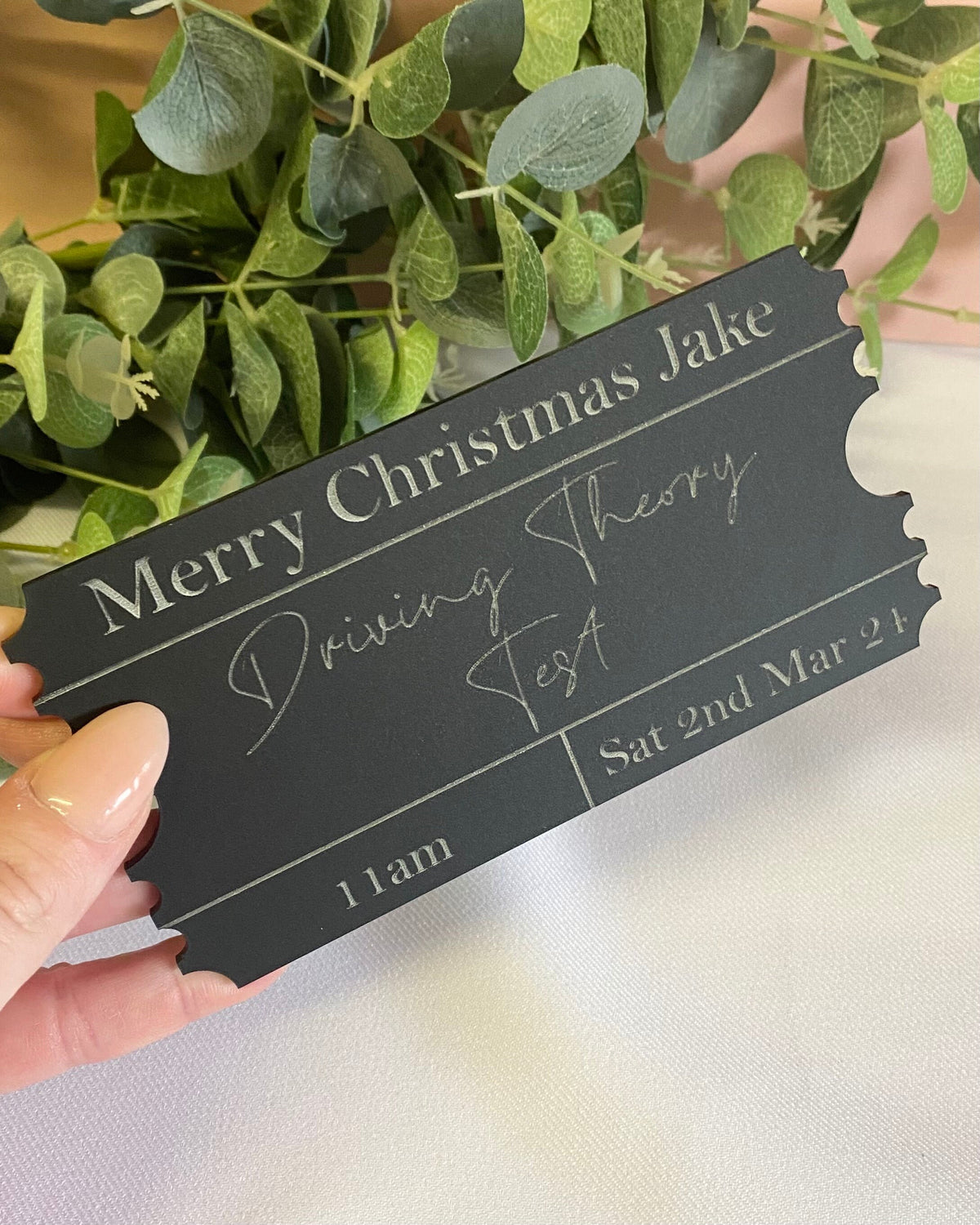 Personalised Acrylic Gift Voucher, Concert Ticket