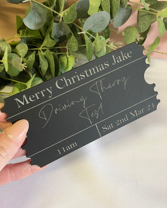 Personalised Acrylic Gift Voucher, Concert Ticket