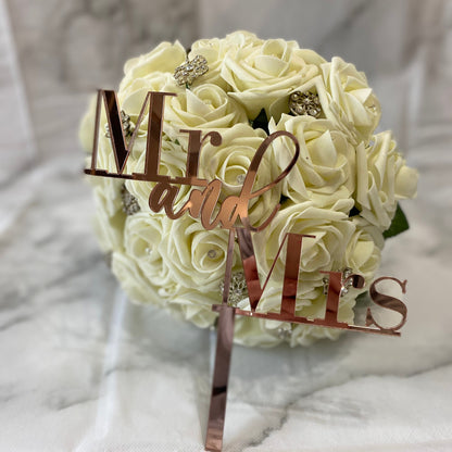 Mr and Mrs Acrylic Wedding Cake Topper,