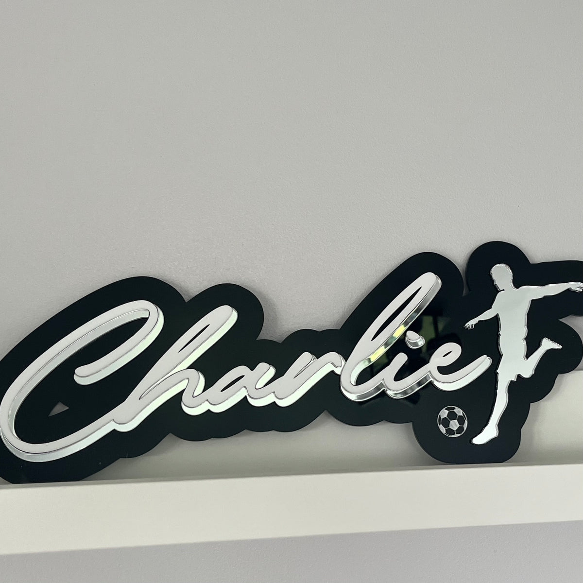 Triple Layer Shadow Script Football Name Sign