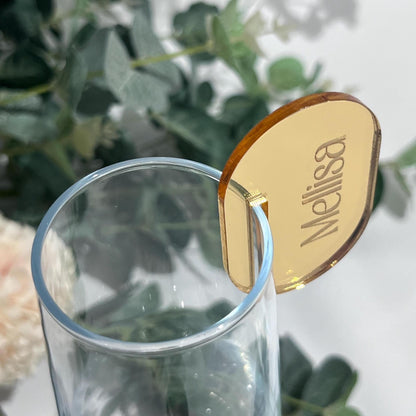 Acrylic Wedding Place Setting - drink marker with name engraved
