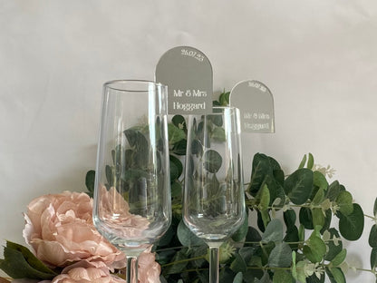 Arched Wedding Place Name with engraved details