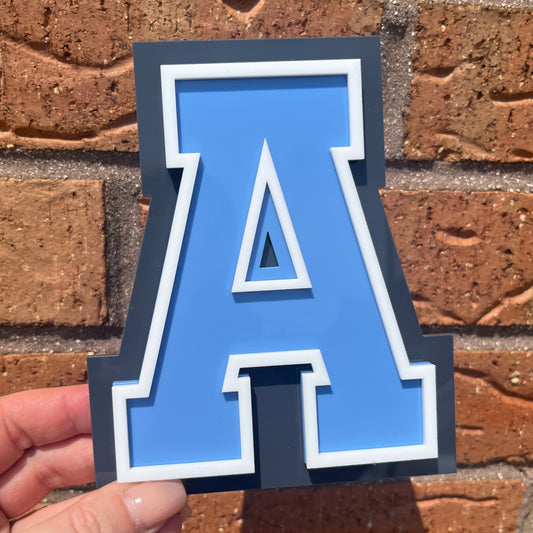 Triple Layer Varsity Initial Sign