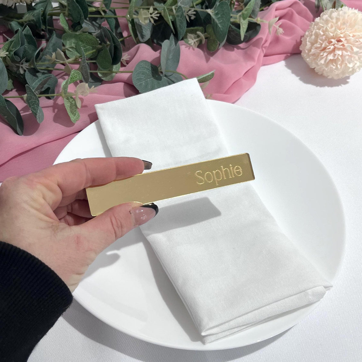 Engraved Guest Name Card with 'Sophie' engraved 