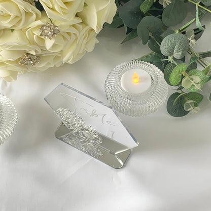 Engraved Peony Wedding Table Number