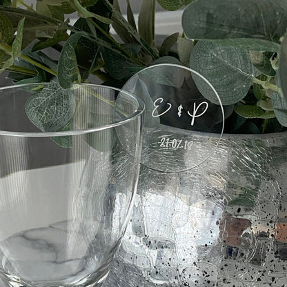 Engraved Wedding Drinks Place name in clear acrylic