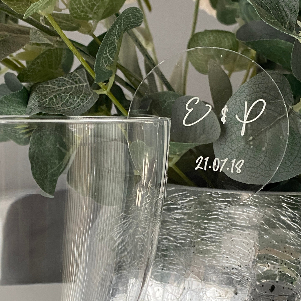 Engraved  acrylic Wedding Drinks tag 