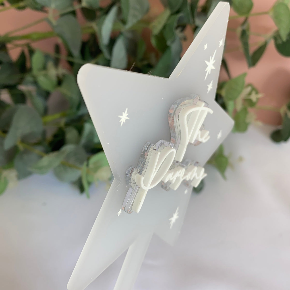 Personalised Frosted Acrylic Star Christmas Tree topper
