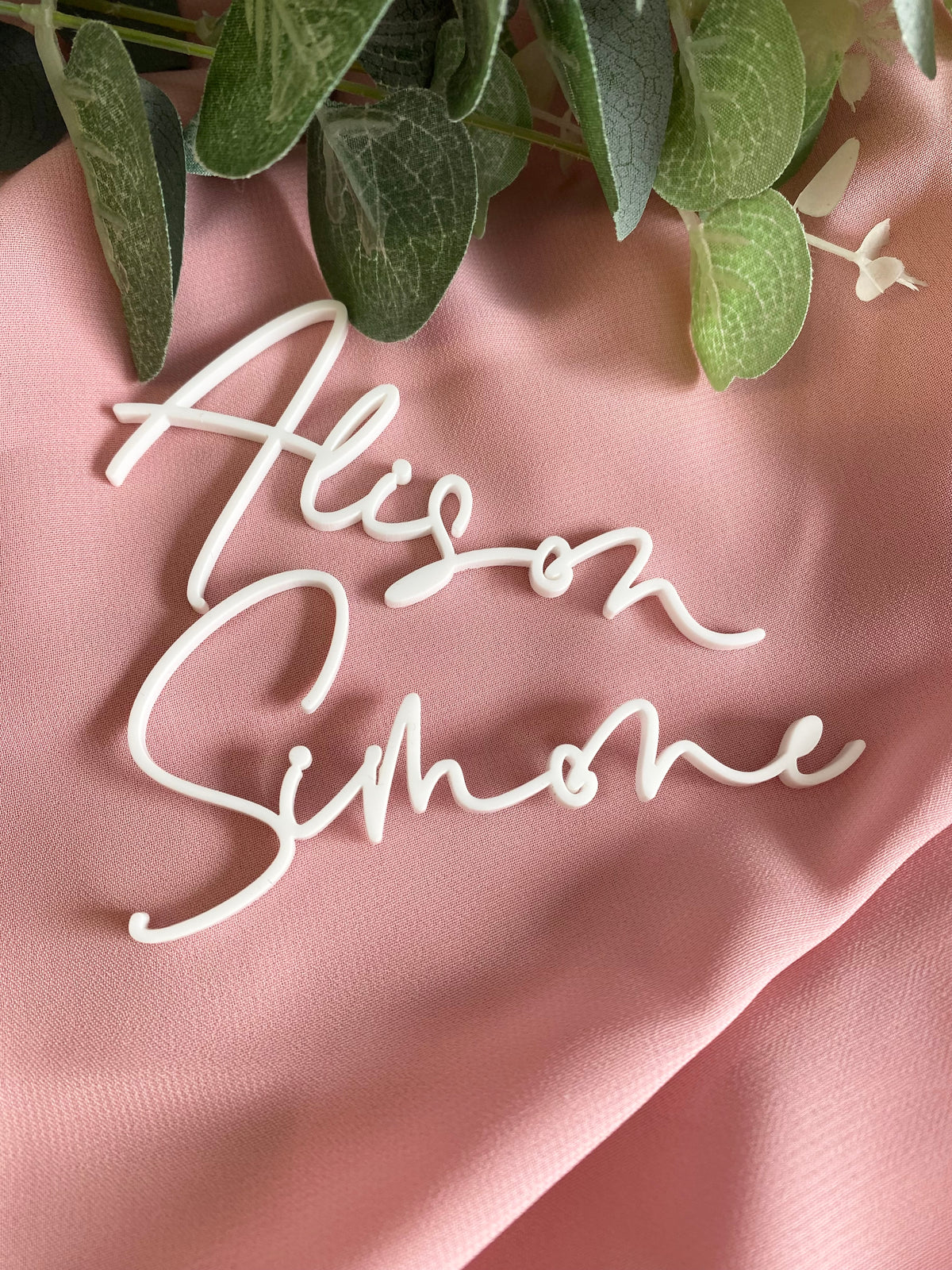 Laser Cut Script Wedding Place Names