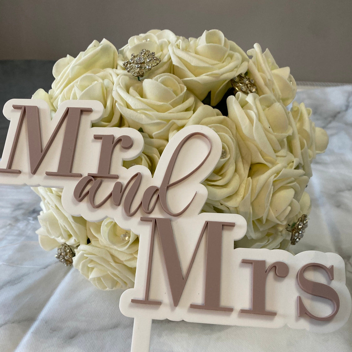 Mr and Mrs Wedding Cake Topper