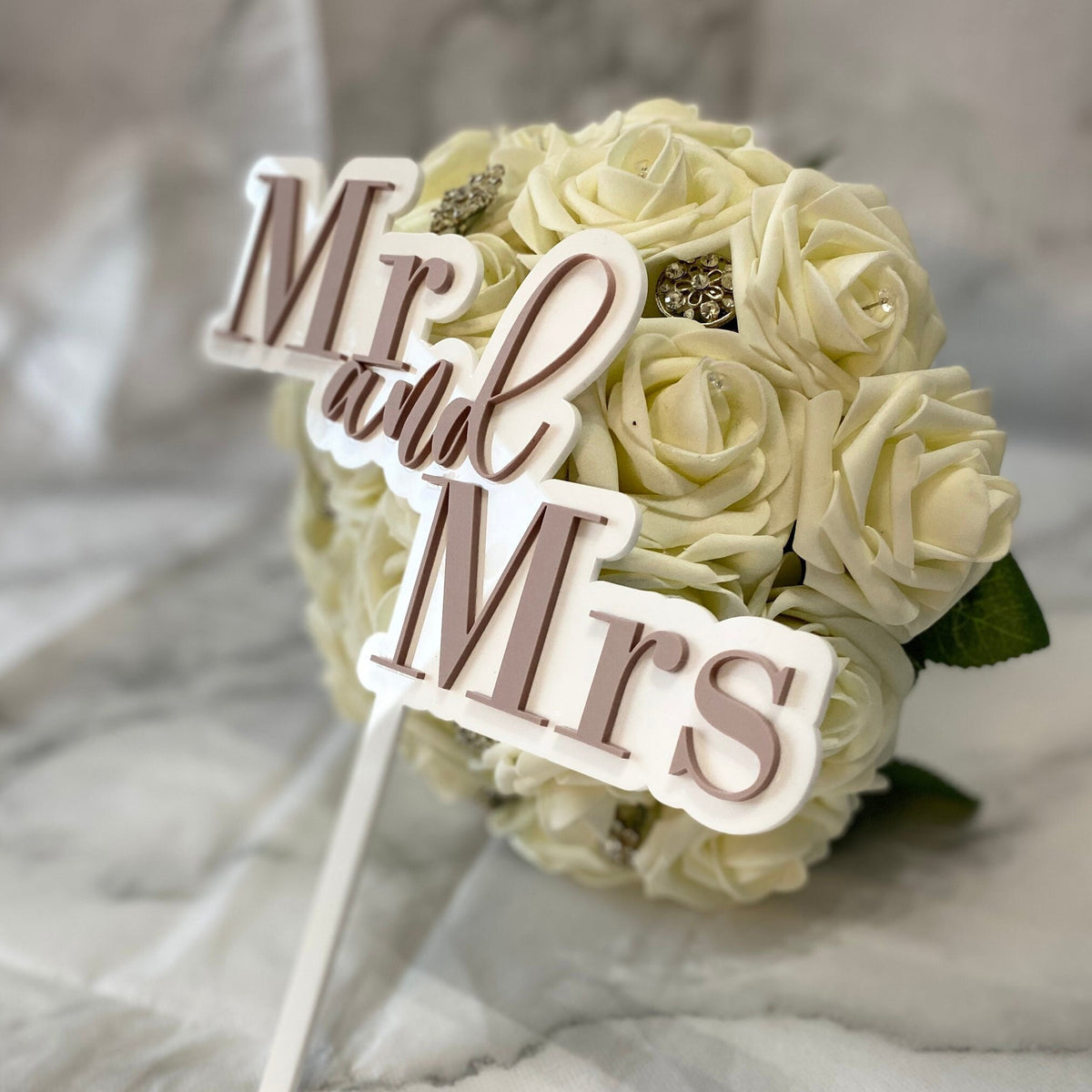Mr and Mrs Wedding Cake Topper
