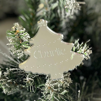 Decorative Personalised Christmas Tree Place Name with 'Charlie' engraved 