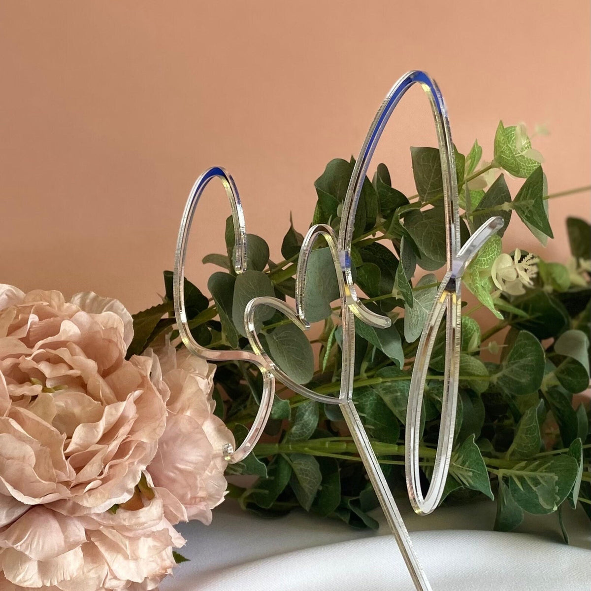 Wedding Cake Topper with initials and heart detail