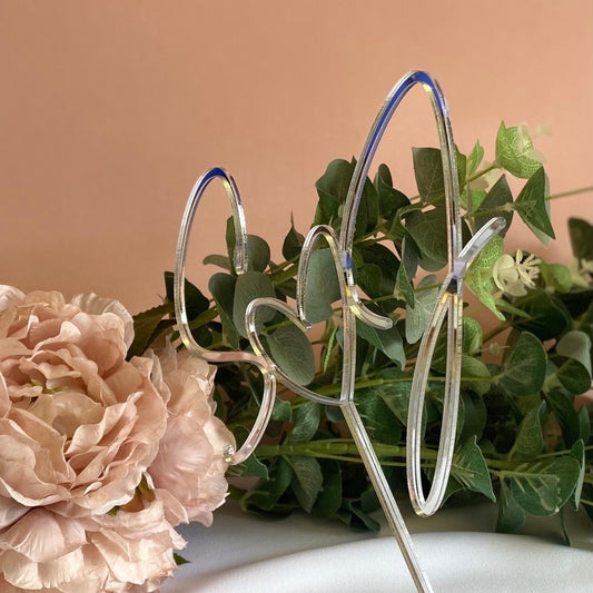 Wedding Cake Topper with initials and heart detail
