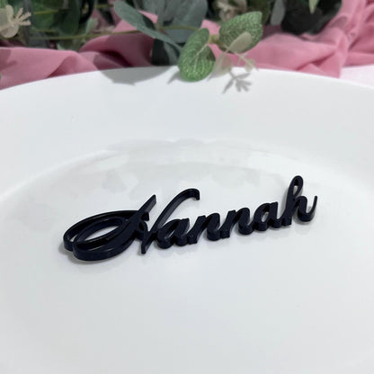 Personalised Laser Cut Wedding Place Name 'Hannah' in a script font