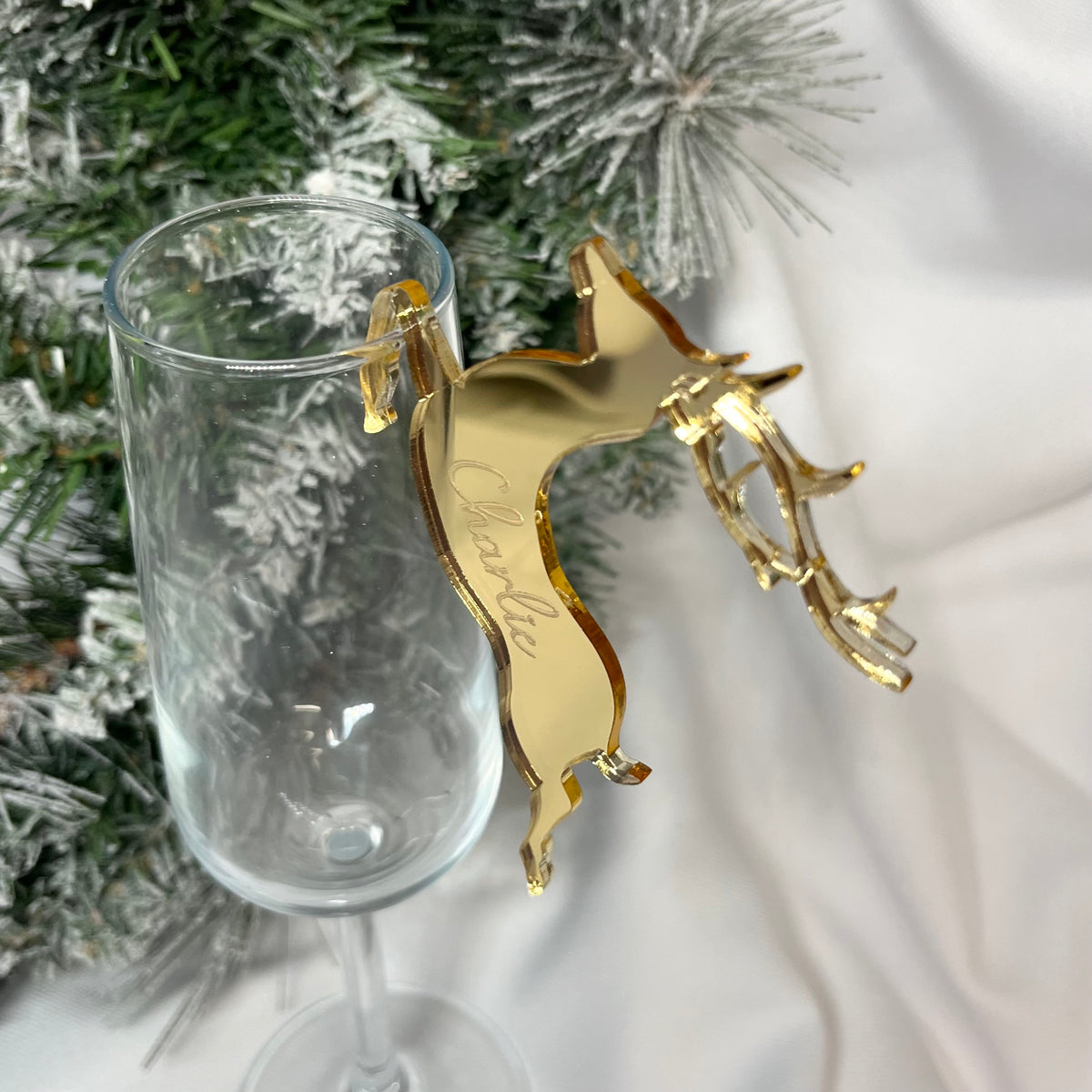 Reindeer Drinks Markers - christmas place settings with engraved name