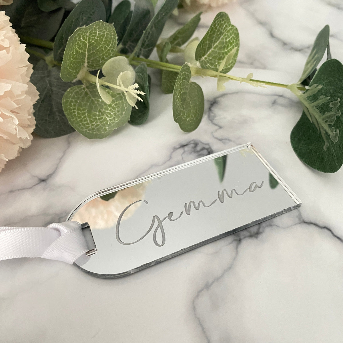 Engraved acrylic wedding place setting