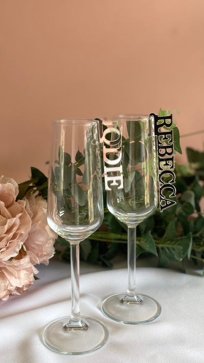 Silver mirror acrylic Wedding Place Name Setting