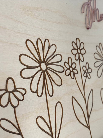 Wild Flower Personalised Nursery Sign