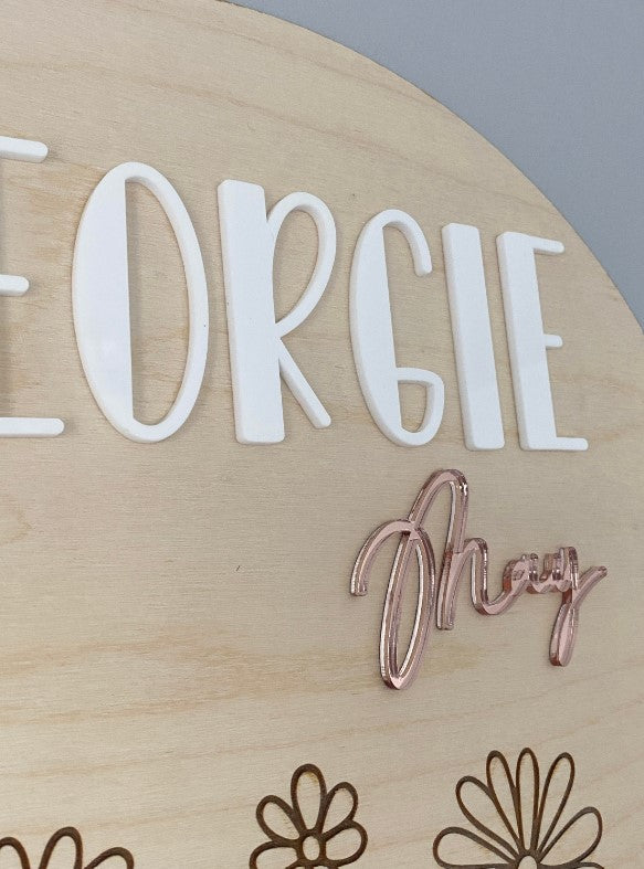 Wild Flower Personalised Nursery Sign