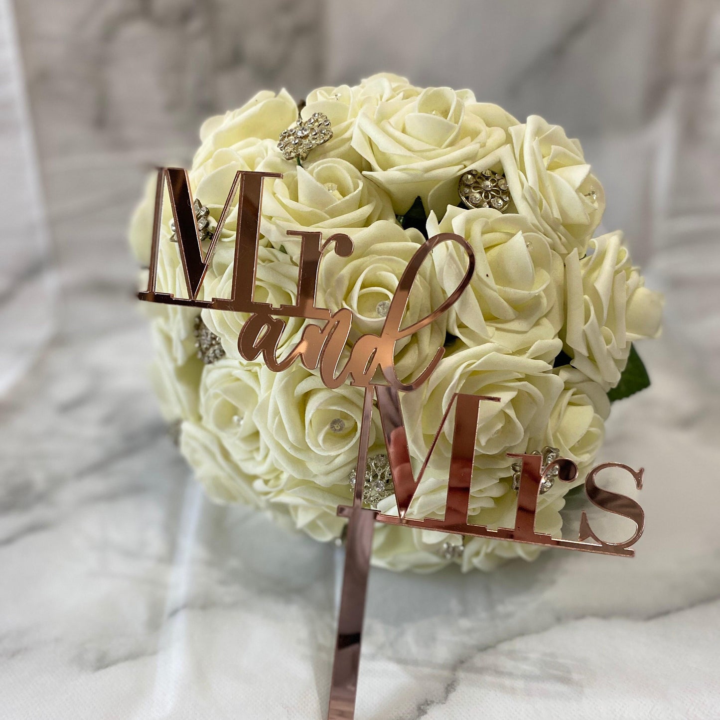 Mr and Mrs Acrylic Wedding Cake Topper,
