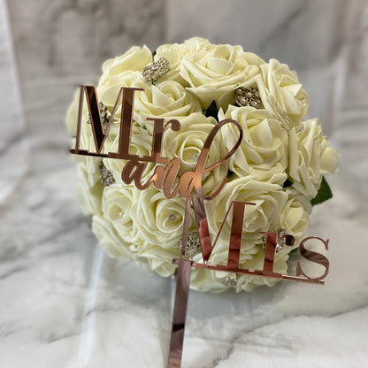 Mr and Mrs Acrylic Wedding Cake Topper,