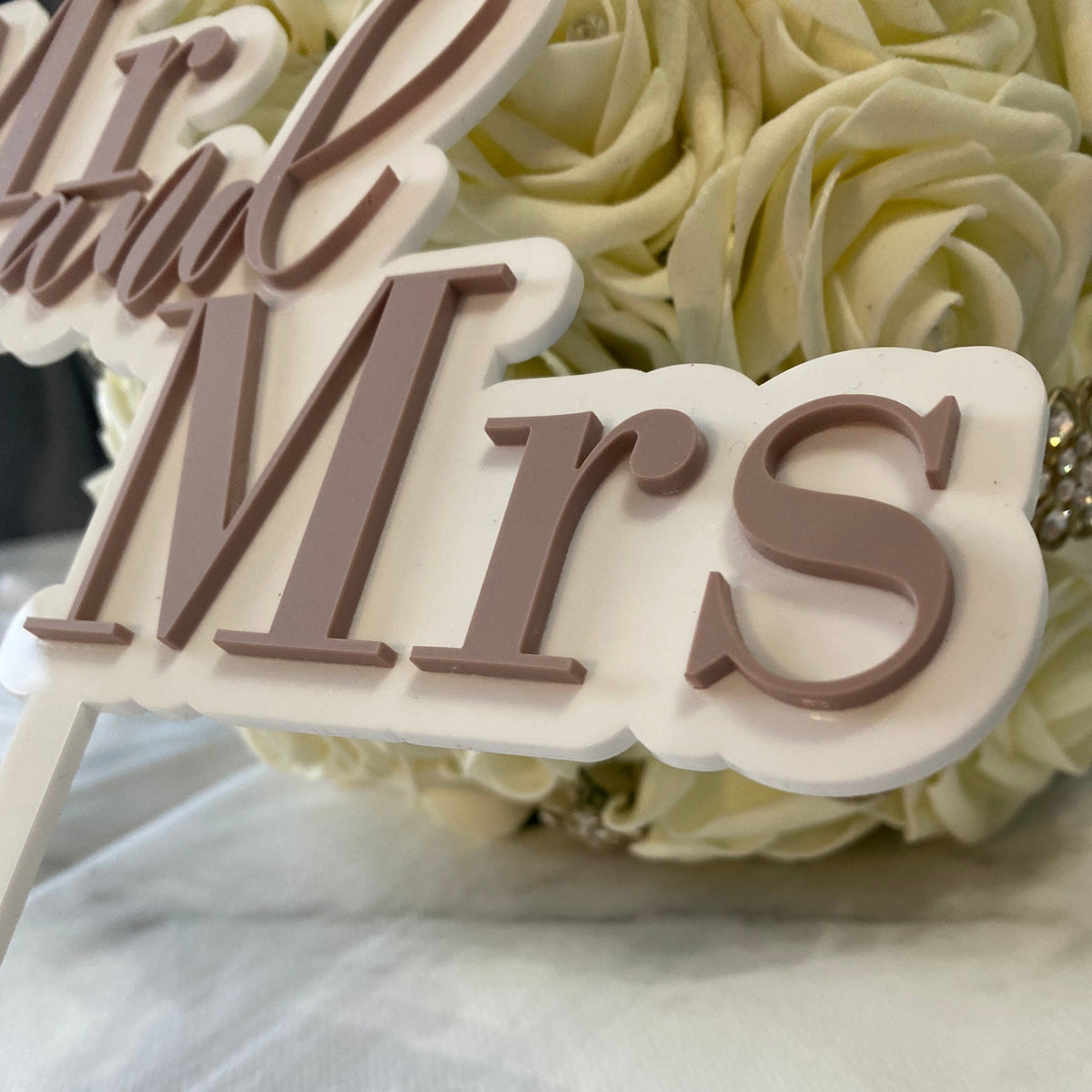 Mr and Mrs Wedding Cake Topper