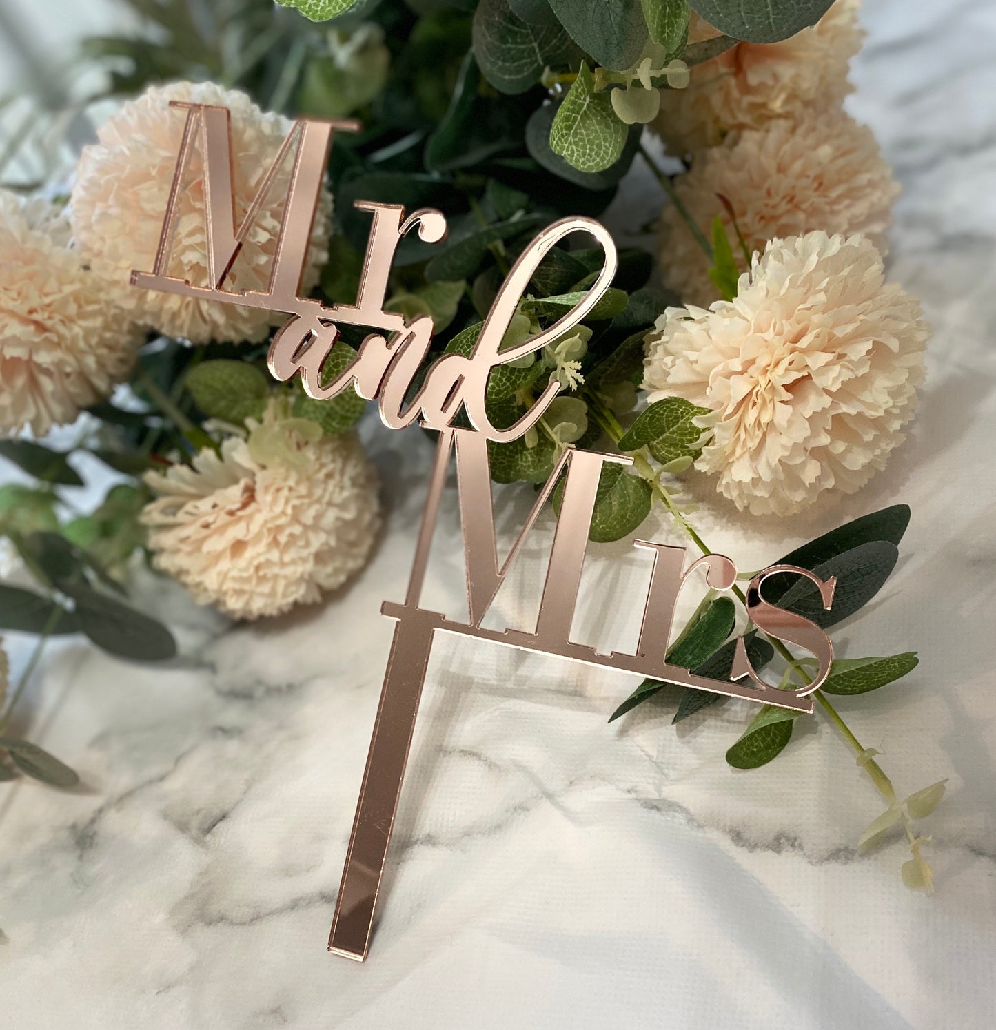 Mr and Mrs Acrylic Wedding Cake Topper,