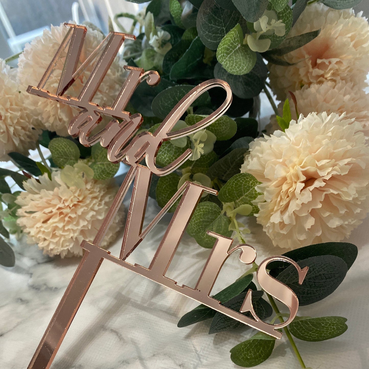 Mr and Mrs Acrylic Wedding Cake Topper,