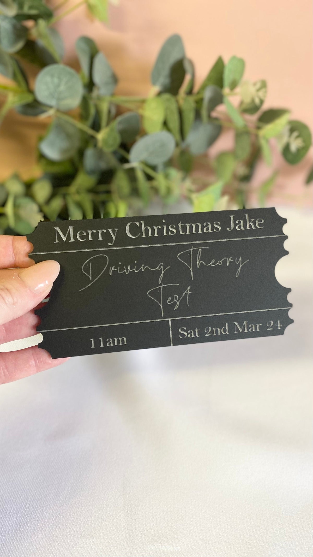 Personalised Acrylic Gift Voucher, Concert Ticket