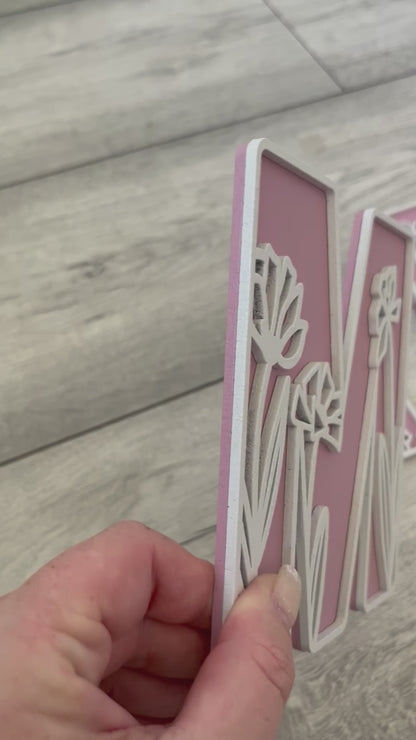 Personalised Wildflower Alphabet Name Sign